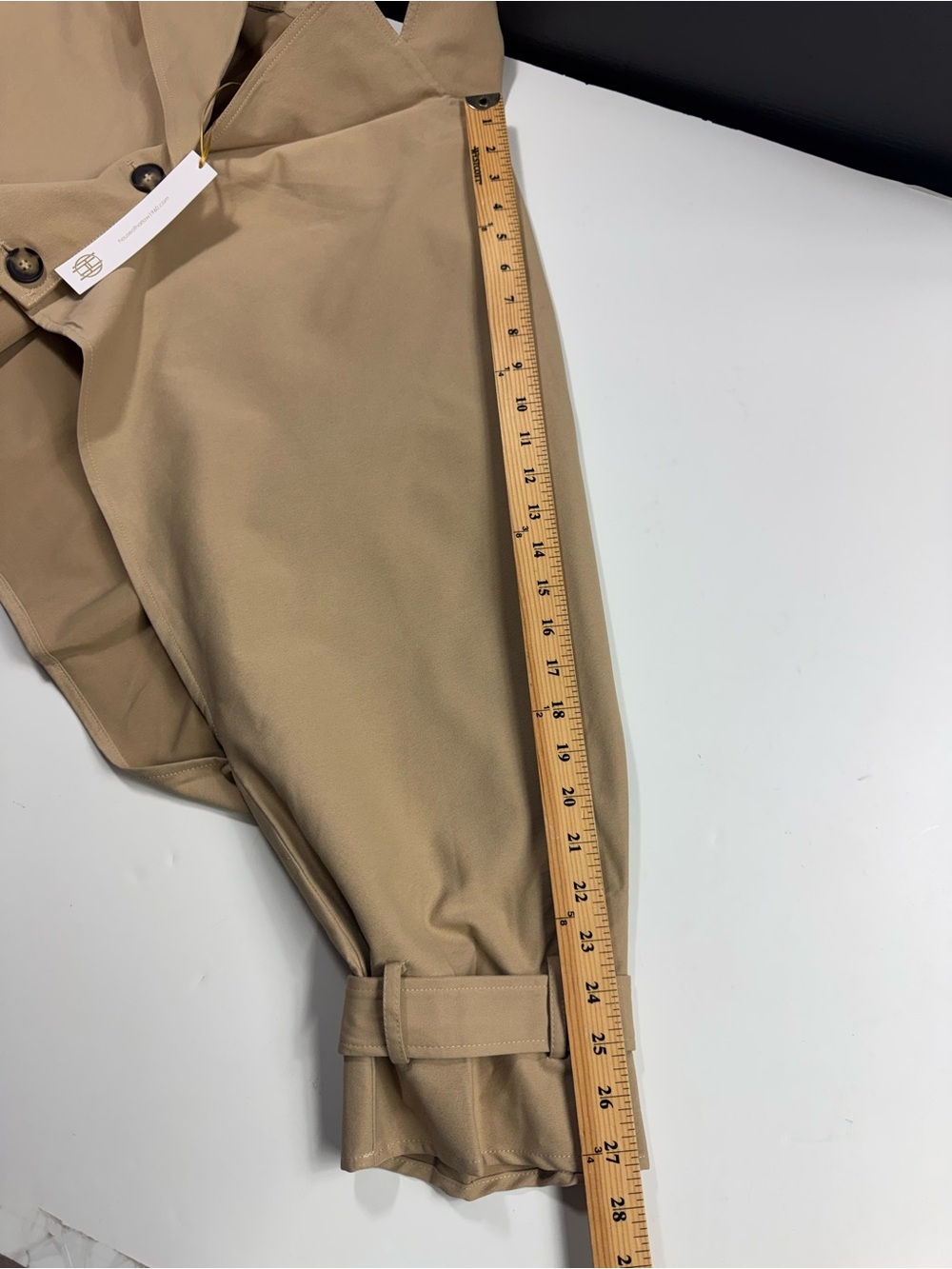 House of Harlow 1960 Cropped Cape Trench Jacket One Size Beige Minimalist Modern - Picture 13 of 13